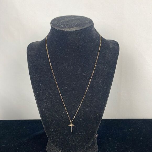 12kt Gold Filled Cross With Chain Necklace - Picture 1 of 4